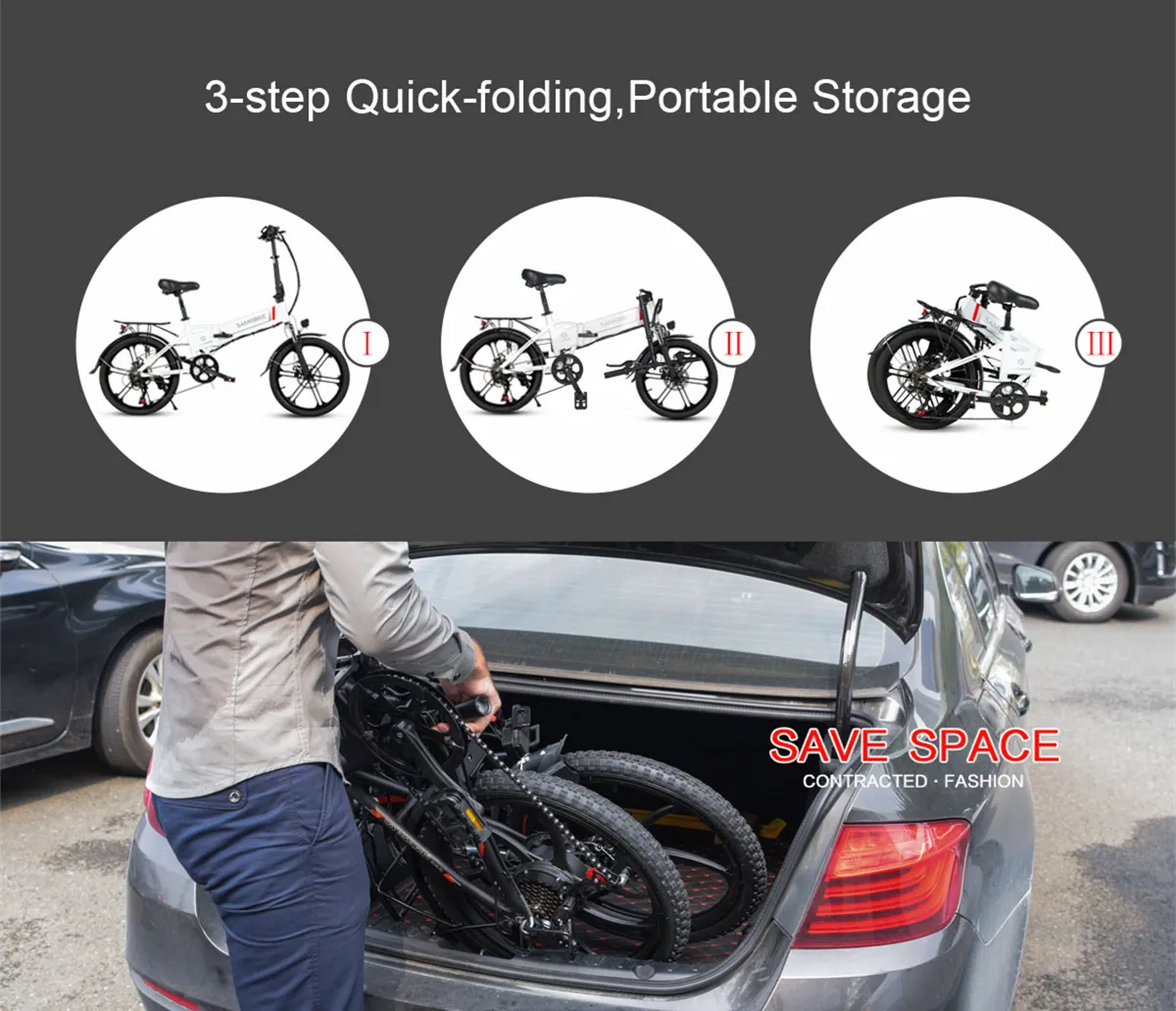 Samebike 20LVXD30-II-IT Mini Bike - Image 3